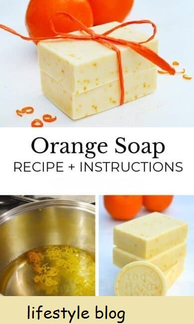 Faça seu próprio sabonete de laranja perfumado com um óleo essencial de laranja especial e pequenas partículas de casca de laranja. Inclui a receita completa e as instruções de fabricação de sabão a frio #soaprecipe #coldprocess #soapmaking #orangerecipe