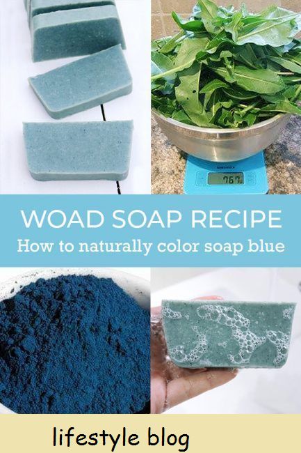 Use esta receita de sabonete woad para fazer sabonete azul natural com manchas de um azul mais escuro por toda parte. Parte da série de sabonetes artesanais com coloração natural #sabonagem #soaprecipe #coldprocesssoap
