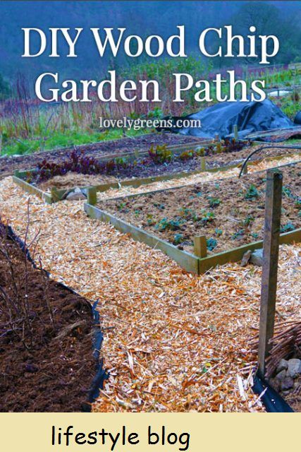 Ideia de jardinagem frugal: crie caminhos fáceis para o jardim com lascas de madeira #lovelygreens #vegetablegarden #gardeningtips