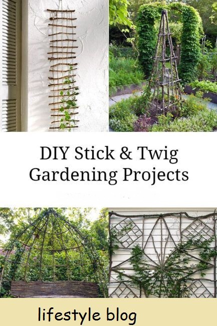Mais de 30 projetos de jardim usando varas e galhos