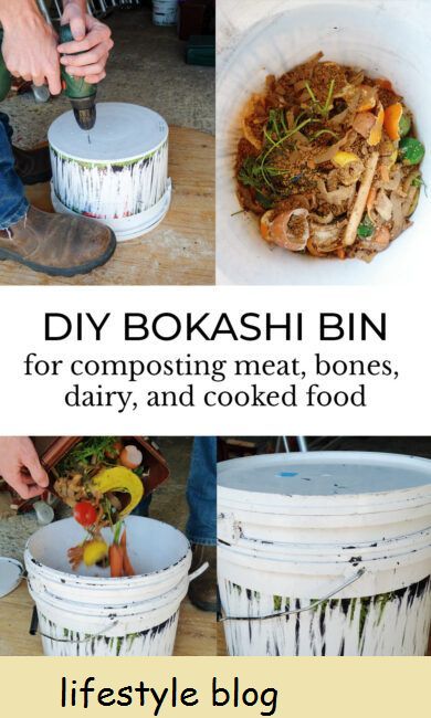Haga un simple cubo de bokashi de bricolaje usando cubos reciclados y un iniciador inoculado. El método de compostaje bokashi le permite compostar alimentos cocidos, incluidos carne, lácteos, pescado y huesos.